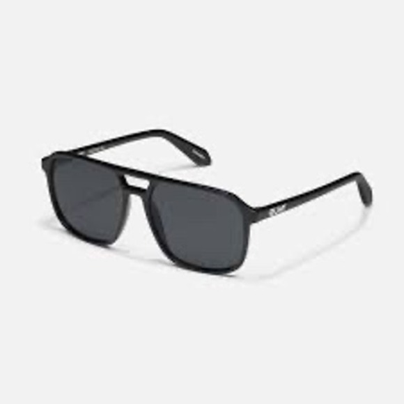 QUAY On The Fly Black Aviator Sunglasses Women's Gradient Lens - Picture 1 of 11